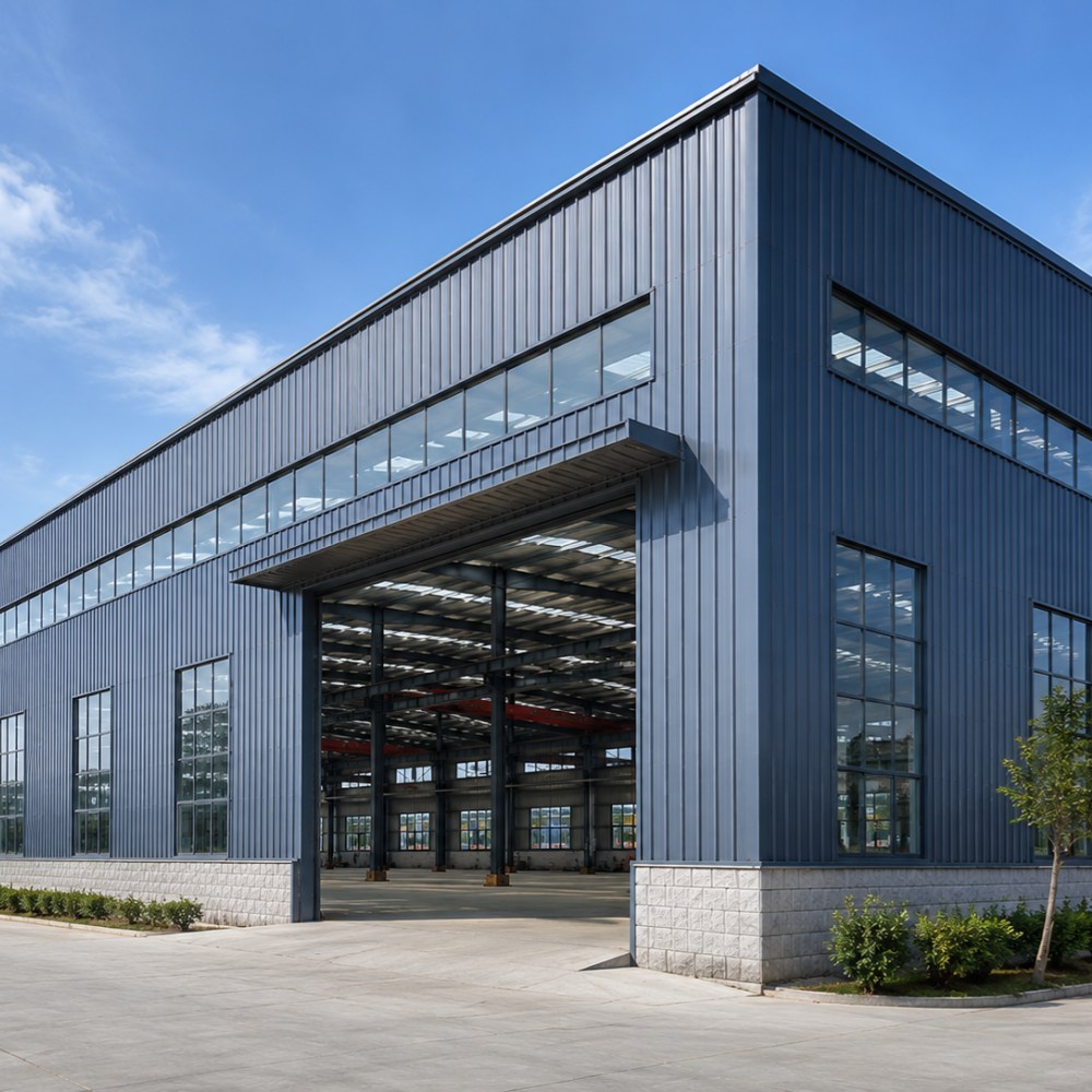 Personalizado, Q355B, galvanizado a quente, estrutura de portal, estrutura de aço pré-fabricada, armazém industrial, oficina,