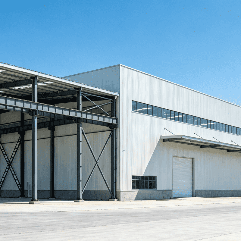 Estrutura de aço pré-projetada oficina padrão painel sanduíche isolado pré-fabricado armazém de fábrica adequado