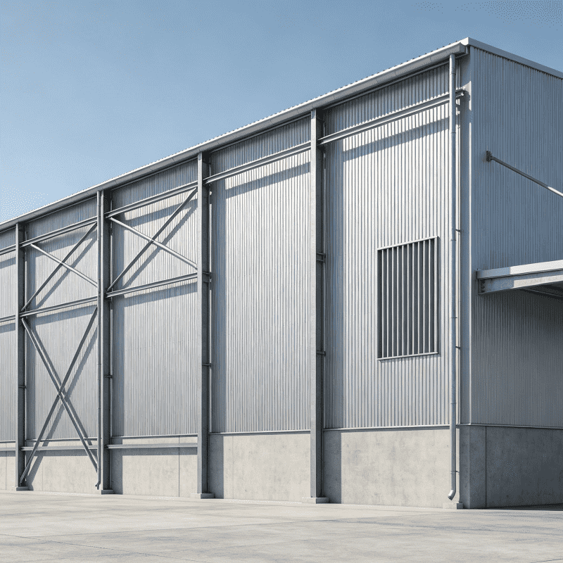 Armazém de armazenamento de estrutura leve para construção de estrutura de aço pré-fabricada