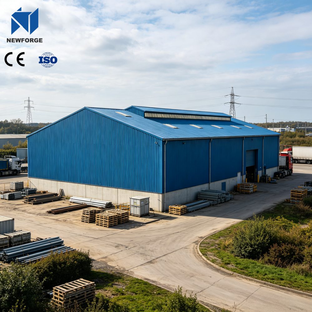 Oficina de estrutura de aço Pré-fabricados com estrutura metálica Prédio de oficina industrial para planta de produção de fábrica